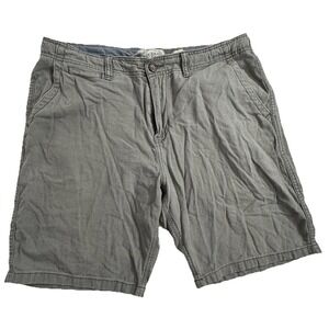 Lucky Brand Shorts Men's 34 Grey Lightweight Linen Drawstring Casual Summer Golf
